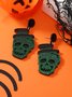 Halloween Glitter Skull Hat Stud Earrings