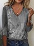 Ethnic Knitted Flare Sleeve Casual Shirt