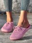 Women Lace Up Hollow Out Waterproof Beach Mules