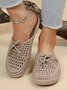Women Lace Up Hollow Out Waterproof Beach Mules