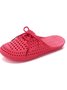 Women Lace Up Hollow Out Waterproof Beach Mules