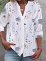Women's Floral Long Sleeve Shirt Spring/Fall Buttoned V Neck Daily Casual Top