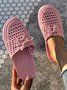Women Lace Up Hollow Out Waterproof Beach Mules