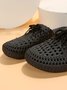 Women Lace Up Hollow Out Waterproof Beach Mules