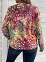 Plus Size Loose Abstract Long sleeve Casual T-Shirt