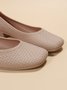 Elegant Geometric Embossed Square Toe Low Heel Shallow Shoes