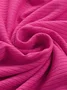 Women's Half Sleeve T-shirt Summer Plain Ribbed V Neck Going Out Casual Top Deep Pink 
