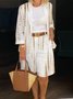 Casual Floral Shawl Collar Two-Piece Set