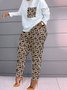 Casual Plaid Crew Neck Regular Fit Two-Piece Set