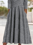 Plain Casual Buckle Sweetheart Neckline Dress