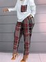 Casual Plaid Crew Neck Regular Fit Two-Piece Set