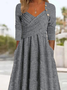 Plain Casual Buckle Sweetheart Neckline Dress