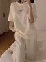 Casual Crew Neck Regular Sleeve Lounge Set