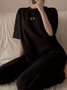 Casual Crew Neck Regular Sleeve Lounge Set