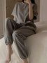 Casual Crew Neck Regular Sleeve Lounge Set
