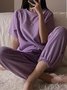 Casual Crew Neck Regular Sleeve Lounge Set