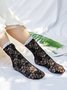 1pair Lace & Mesh Mid-calf Socks For Women