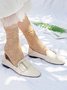 1pair Lace & Mesh Mid-calf Socks For Women