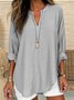 V Neck Casual Loose Shirt