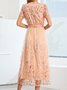 Regular Sleeve Party Loose Crew Neck Wedding Dress With Belt
