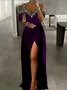 Elegant Boat Neck Regular Fit Wedding Dress & Party Dress With No