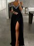Elegant Boat Neck Regular Fit Wedding Dress & Party Dress With No