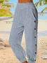 Buckle Loose Casual Pants