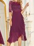 Party Crew Neck Lace Lace Wedding Dress