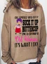 Women's Crew Neck Text Letters Casual Spring/Fall Long Sleeve Sweatshirt