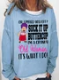 Women's Crew Neck Text Letters Casual Spring/Fall Long Sleeve Sweatshirt