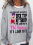 Women's Crew Neck Text Letters Casual Spring/Fall Long Sleeve Sweatshirt