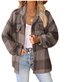 Teddy Velvet Loose Casual Plaid Teddy Jacket