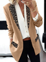 Casual Leopard Long Sleeve Blazer