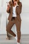 Casual Shawl Collar Regular Fit Two-Piece Set