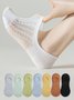 1pair Casual Breathable Hollow Out Plain Ankle Socks