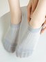 1pair Casual Breathable Hollow Out Plain Ankle Socks