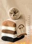 1pair Women Cute Smiley Warmth Terry Socks