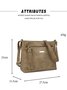 Casual Khaki Tassel Zip Square Shoulder Bag