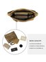 Casual Khaki Tassel Zip Square Shoulder Bag