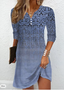 Loose Ethnic Casual V Neck Dress