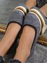 Women Minimalist Linen Fabric Wedge Heel Shallow Shoes