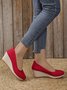 Women Minimalist Linen Fabric Wedge Heel Shallow Shoes