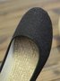 Women Minimalist Linen Fabric Wedge Heel Shallow Shoes