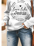 Casual Text Letters Crew Neck Sweatshirt