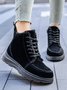 Casual Lace-Up Warm Furry Lined Cotton-Padded Boots