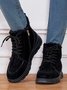 Casual Lace-Up Warm Furry Lined Cotton-Padded Boots