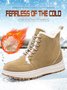 Casual Lace-Up Warm Furry Lined Cotton-Padded Boots