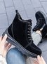 Casual Lace-Up Warm Furry Lined Cotton-Padded Boots