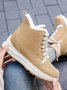 Casual Lace-Up Warm Furry Lined Cotton-Padded Boots