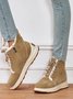 Casual Lace-Up Warm Furry Lined Cotton-Padded Boots